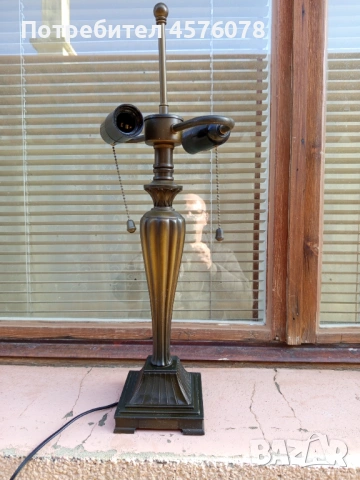 ретро мраморни и дървена лампа, снимка 9 - Лампиони - 53615457