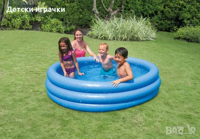 Детски надуваем басейн Intex Crystal Blue, 168 х 38 см, 581 литра, син, снимка 1