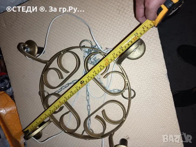 Стар метален полюлей , снимка 2 - Декорация за дома - 49700559