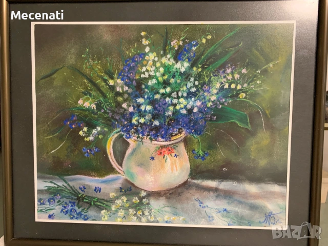 МИХАИЛ БОГДАНОВ акварел/натюрморт, снимка 2 - Картини - 53110785