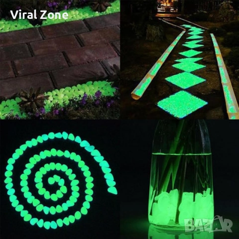 Светещи, декоративни, цветни градински камъни 100 бр., снимка 6 - Други - 53278367