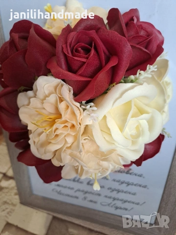 3Д рамки с цветя от пластичен сапун, снимка 3 - Подаръци за жени - 52925193