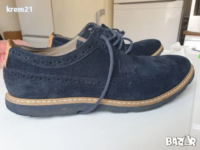 Clarks Gambeson Navy Suede мъжки обувки номер 41.5, снимка 7 - Ежедневни обувки - 48730819