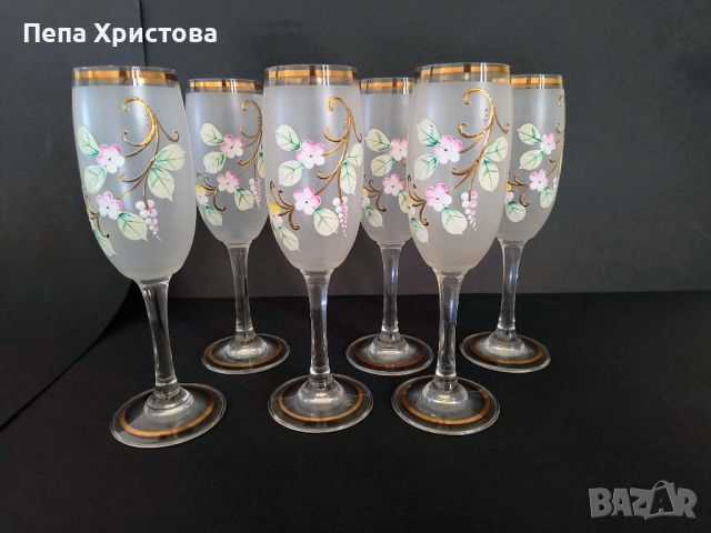 Комплект от 6 броя кристални чаши , снимка 7 - Чаши - 46413835