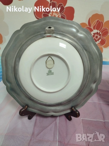 Порцеланови чинии за стена с калаена рамка , снимка 5 - Декорация за дома - 53479863