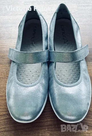 Разкошни кожени сребристи обувки  CAPRICE Германия, снимка 2 - Дамски ежедневни обувки - 50030364