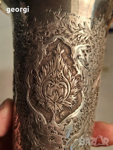 стара сребърна чаша, снимка 2 - Антикварни и старинни предмети - 53088423