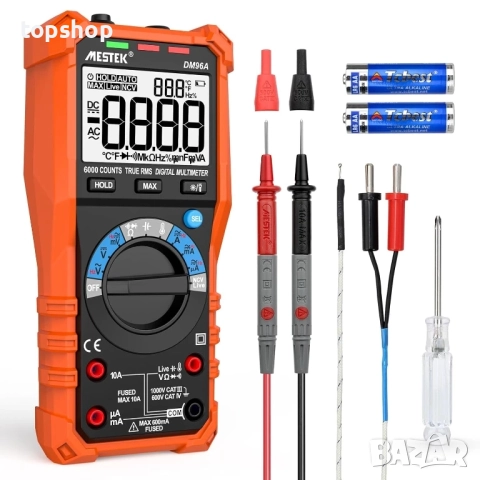 Чисто нов MESTEK DM96A мултицет с NCV функция, TRMS 6000 броя волтметър цифров тестер с автома...