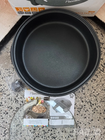 Многофункционална Електрическа Тенджера, Тиган, - Bestron AHP1800Z 1800W, 40cm Незалепващо Покритие, снимка 5 - Съдове за готвене - 52696164
