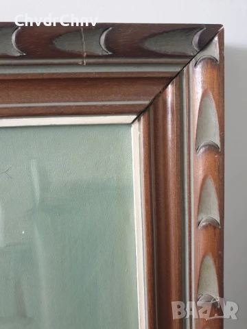 92х71см/стара голяма картина масло върху платно/градски пейзаж-Лондон-мост-карета/дървена рамка, снимка 8 - Картини - 50953397