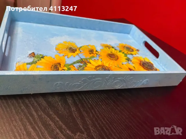 Поднос направен с декупаж , снимка 4 - Декорация за дома - 50434265