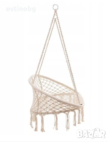 Двойна бежова градинска люлка за двама с възглавници, снимка 3 - Градински мебели, декорация  - 53864510