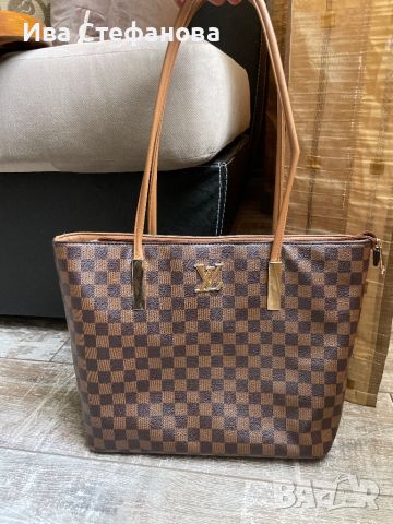 Нова кожена чанта торба LV  Louis Vuitton кафява , снимка 7 - Чанти - 45112215