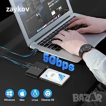 FIDECO IDE и SATA адаптер, USB 3.0 адаптер за твърд диск с превключвател за захранване, снимка 2 - Друга електроника - 50502371