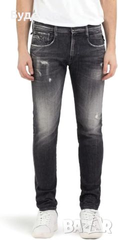 дънки REPLAY Anbass Slim-Fit Aged Jeans - W38/36L, снимка 4 - Дънки - 45823333