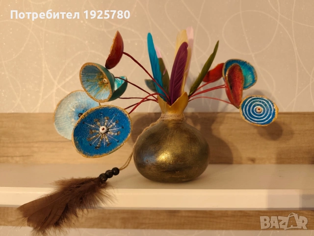 цветя с ваза , снимка 2 - Декорация за дома - 53406608