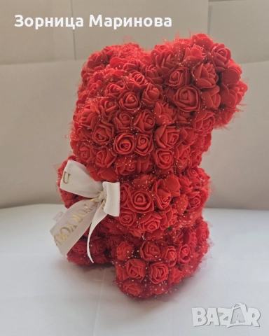 Мече от рози, 20 см, снимка 5 - Други - 52130727