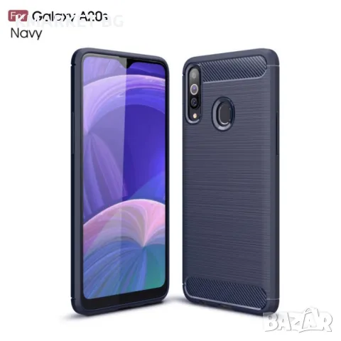 Samsung Galaxy A20s Удароустойчив Carbon Fiber Калъф и Протектор, снимка 3 - Калъфи, кейсове - 48546192