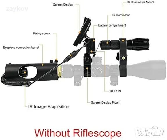 Нощно виждане, 850NM инфрачервен обхват, 200 метра, HD камера, 4.3'' екран, снимка 2 - Друга електроника - 50179347