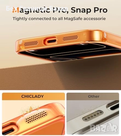 Нов MagSafe калъф за iPhone 17 Pro Max със защита за камера – оранжев кейс, снимка 8 - Калъфи, кейсове - 52133510