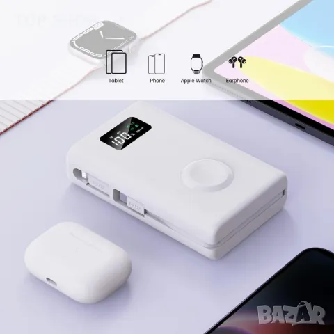 PZOZ 20000mAh Power Bank Бързо зареждане, Led Display 22.5W PD USB-C/USB-A, снимка 6 - Външни батерии - 49629248