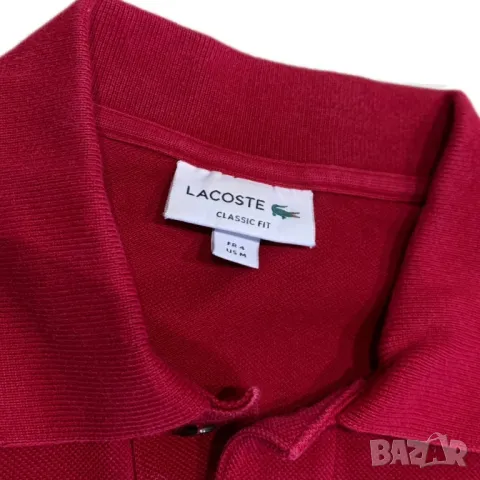 Оригинална мъжка тениска с яка Lacoste | M размер, снимка 3 - Тениски - 46929074