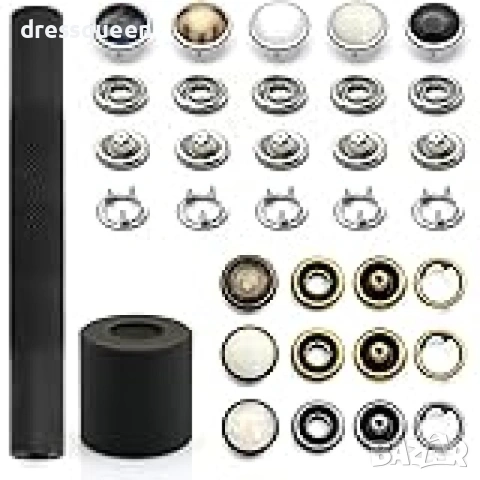 4877 Комплект за ремонт и декорация: Неръждаеми тик-так копчета с професионални клещи, снимка 2 - Други стоки за дома - 53623822