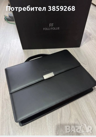 Еко кожена мъжка дипломатическа чанта Folli Follie, снимка 2 - Чанти - 53304678