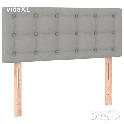 vidaXL LED горна табла за легло, светлосива, 90x5x78/88 см, плат(SKU:3122028), снимка 3 - Спални и легла - 49224767