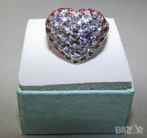 925 сребърен пръстен с танзанит, снимка 2 - Пръстени - 54256885