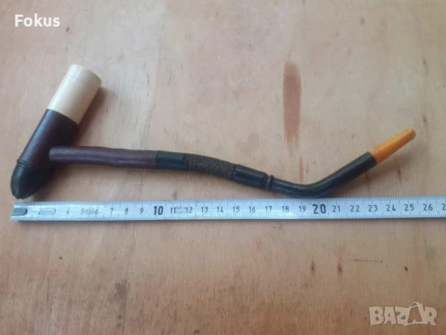 Стара османска лула чибук калюмет кехлибар морска пяна, снимка 5 - Антикварни и старинни предмети - 53276948