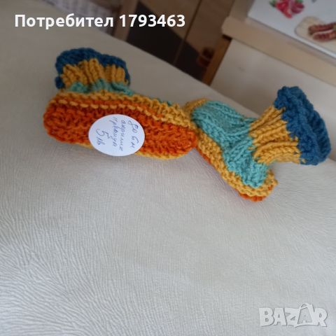 Ръчно плетени бебешки чорапки-до 6 месеца, снимка 2 - Комплекти за бебе - 46453091