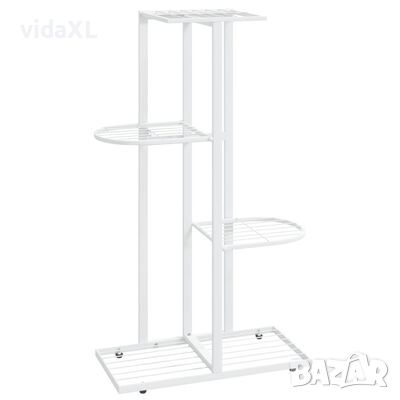 vidaXL 4-етажна поставка за цветя, 43x22x76 см, бяла, метал（SKU:336109