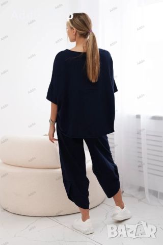 Дамски памучен комплект блуза + панталон, 3цвята , снимка 14 - Комплекти - 45669920