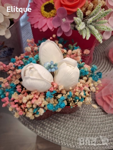 ръчно изработени вечни цветя, снимка 5 - Декорация за дома - 53431789