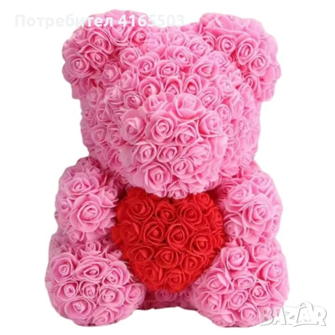 Мече от рози, 25см с подаръчна кутия в 3 цвята, снимка 7 - Декорация за дома - 53039269