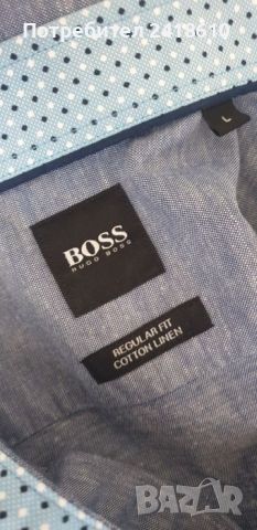 Hugo Boss Luka_2 Pique Cotton/Len Regular Fit Mens Size L НОВО! ОРИГИНАЛНА Риза!, снимка 13 - Ризи - 46780091