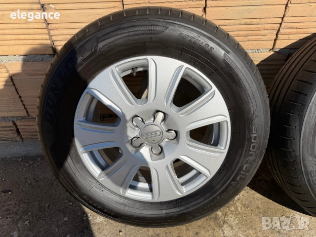 Оригинални алуминиеви джанти с летни гуми за Audi 5x112 16 цола , снимка 2 - Гуми и джанти - 53817012