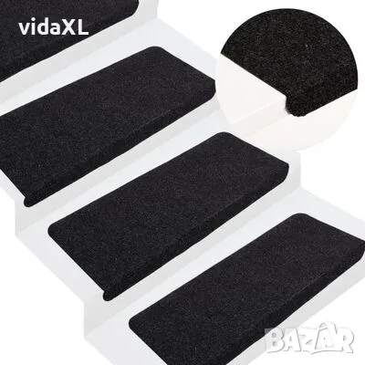 vidaXL Самозалепващи стелки за стълби, 15 бр, 65x24,5x3,5 см, че（SKU:343478）рни, снимка 2 - Други - 49242229