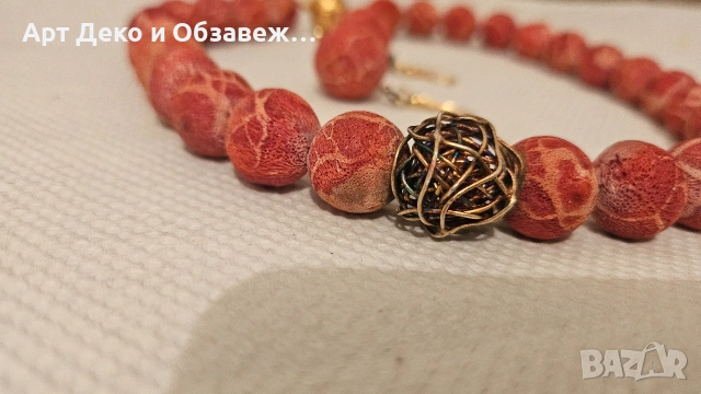 Колие корал сребро, снимка 2 - Колиета, медальони, синджири - 53662265