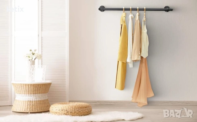 Индустриална закачалка за дрехи, 120 см, снимка 2 - Други стоки за дома - 53539825