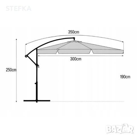 Голям градински чадър, снимка 6 - Градински мебели, декорация  - 53890545