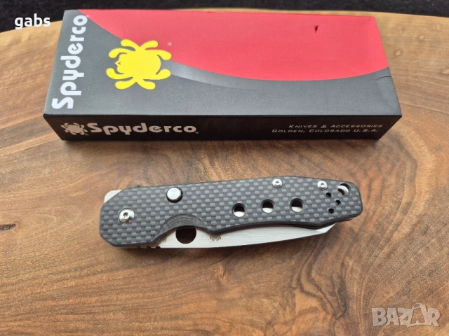 Сгъваем нож Spyderco Smock M390DLT, снимка 4 - Ножове - 52402397