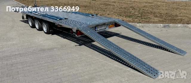 Равна триосна платформа 6.00м Х 2.15м / 3500кг ПОД НАЕМ, снимка 7 - Ремаркета - 51546909