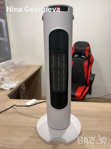 Вентилаторна печка 2-в-1 с керамичен нагревател, осцилация 60°, дистанционно и LED дисплей , снимка 8 - Отоплителни печки - 53851230