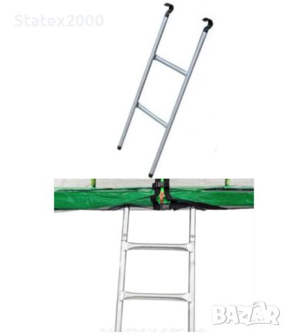 Батут ATLETO зелен със стълбичка и вътрешна предпазна мрежа, снимка 8 - Други - 45126511