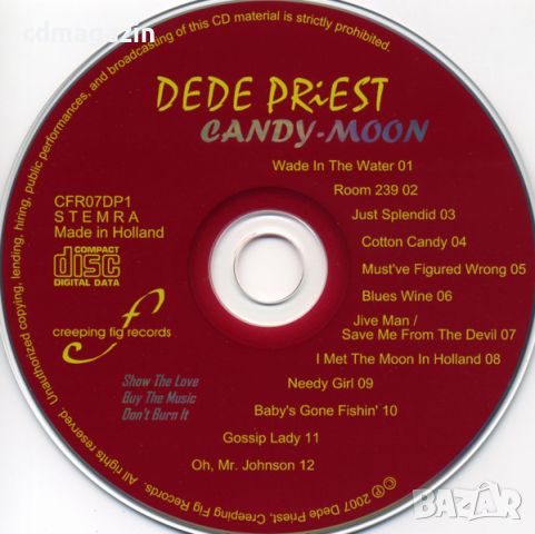 Компакт дискове CD Dede Priest ‎– Candy Moon, снимка 2 - CD дискове - 45925606