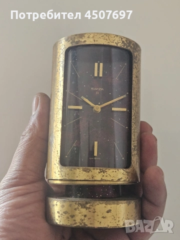 настолен часовник Swiza 8 дневен., снимка 8 - Антикварни и старинни предмети - 53798647