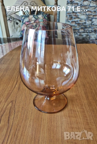 Огромна чаша от ръчно издухано цветно стъкло, снимка 2 - Чаши - 53634203