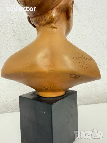 Теракотен бюст на Луиз Броняр от Жан-Антоан Худон. №7562, снимка 6 - Антикварни и старинни предмети - 52246918